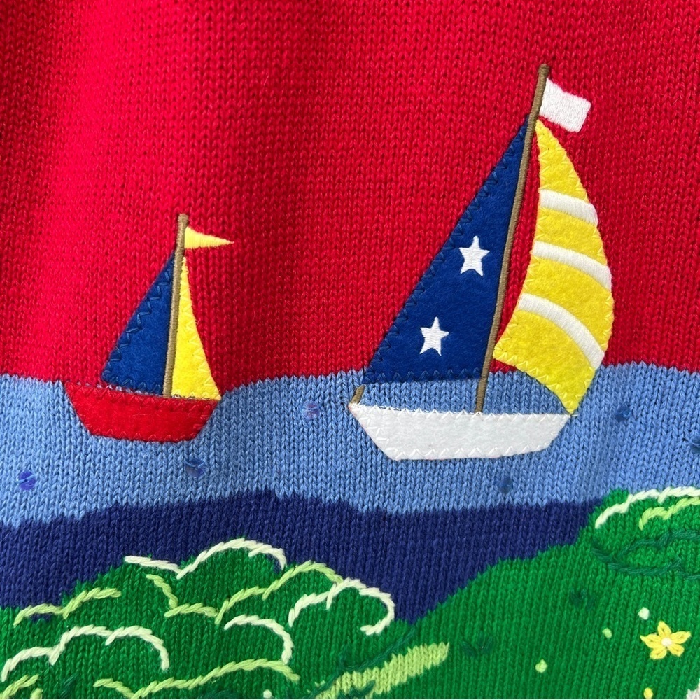 The Quaker Factory VTG Ramie Short Sleeve Lighthouse Roundneck Midi Sweater - Picture 4 of 16